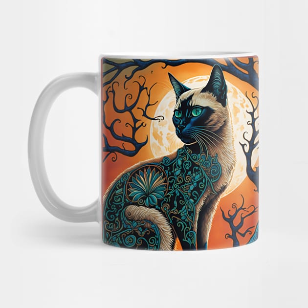 Majestic Siamese Cat and the Sun by GozuDesigns